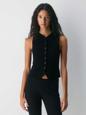 Aritzia Wilfred Croquet Sweater Vest Black Sm